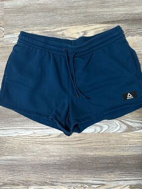 Reebok Women's Dark Blue Elastic Waist Athletic Shorts